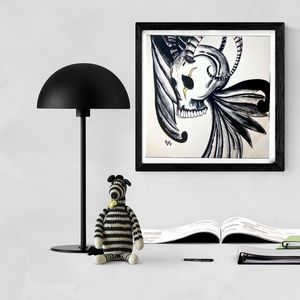 Lustre Glossy Horned Skull & Wings “After Dark “ Art Print